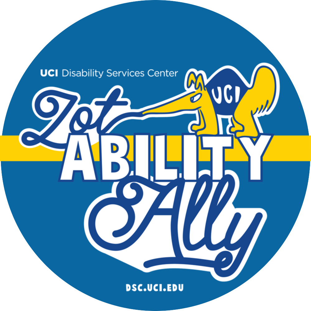 UCI Disability Services Center ZotAbility Ally logo, sites.uci.edu/zotability