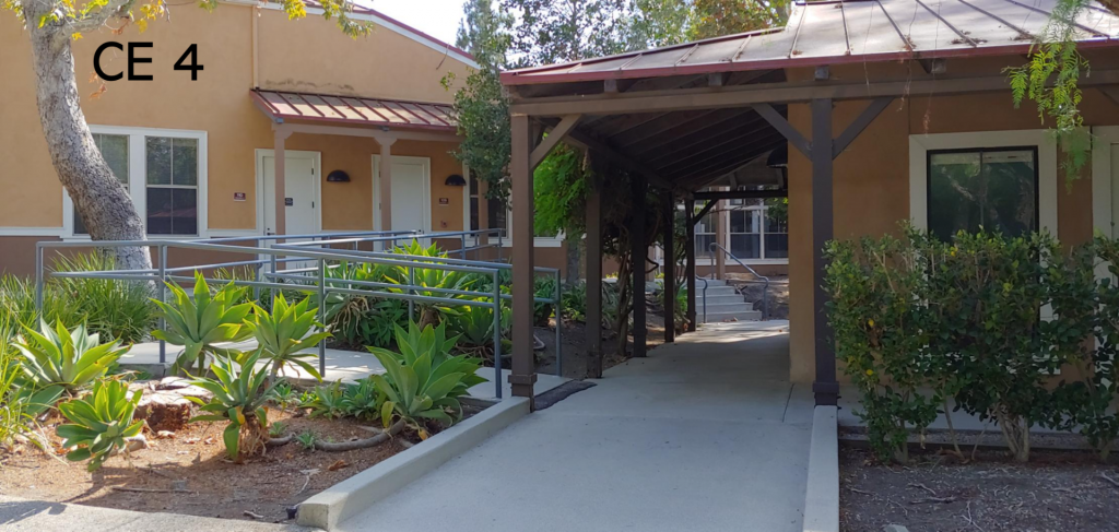 accessible ramp and covered walkway to the DSC entrance